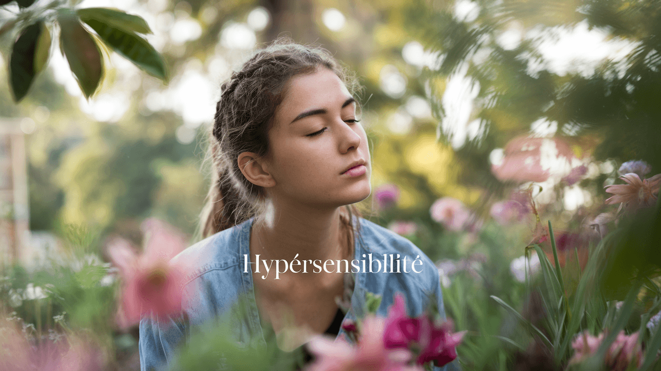 Femme souffrant d’hypersensibilité L'hypersensibilité d'une femme